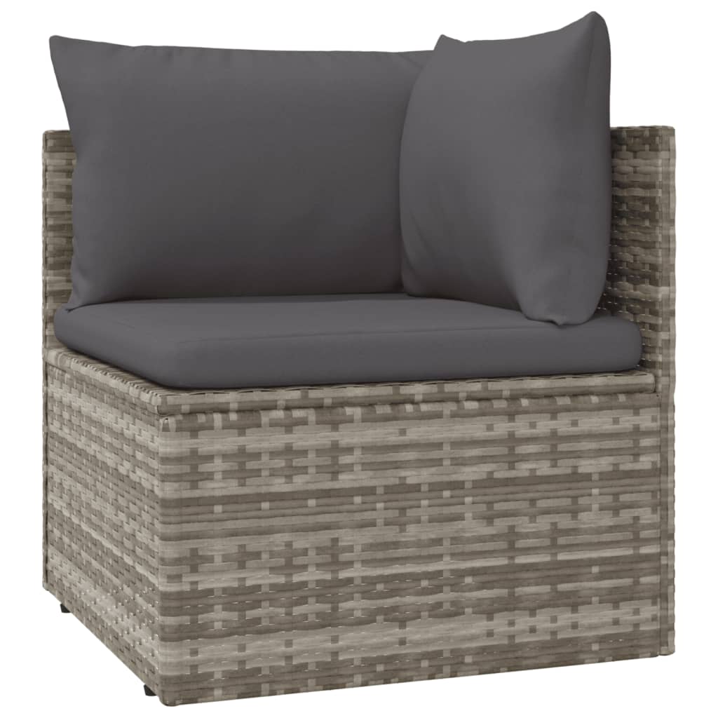 NNEVL Garden Corner Sofas 6 pcs Grey 57x57x56 cm Poly Rattan