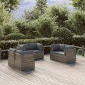 NNEVL Garden Corner Sofas 6 pcs Grey 57x57x56 cm Poly Rattan