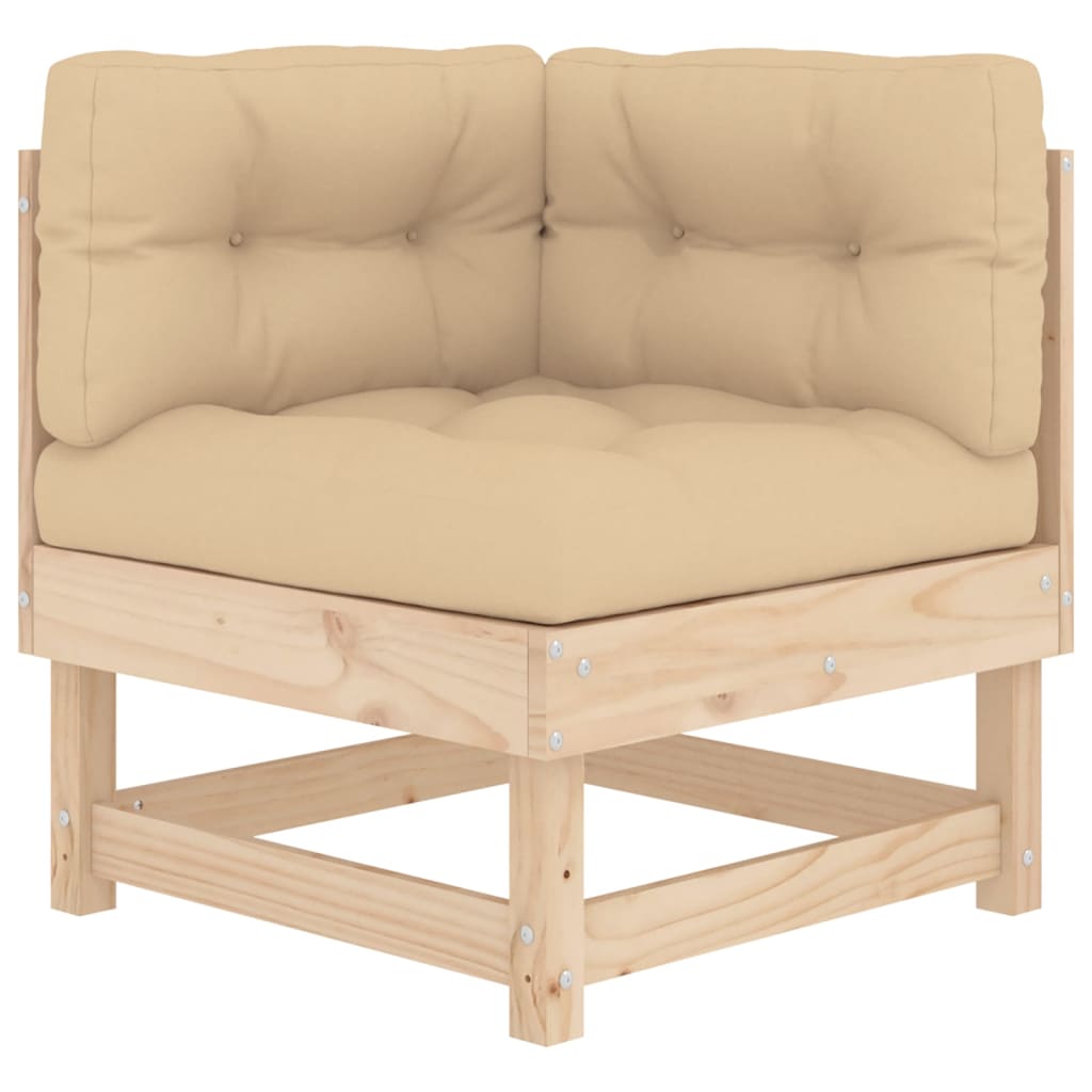 NNEVL Corner Sofas with Cushions 2 pcs Solid Wood Pine