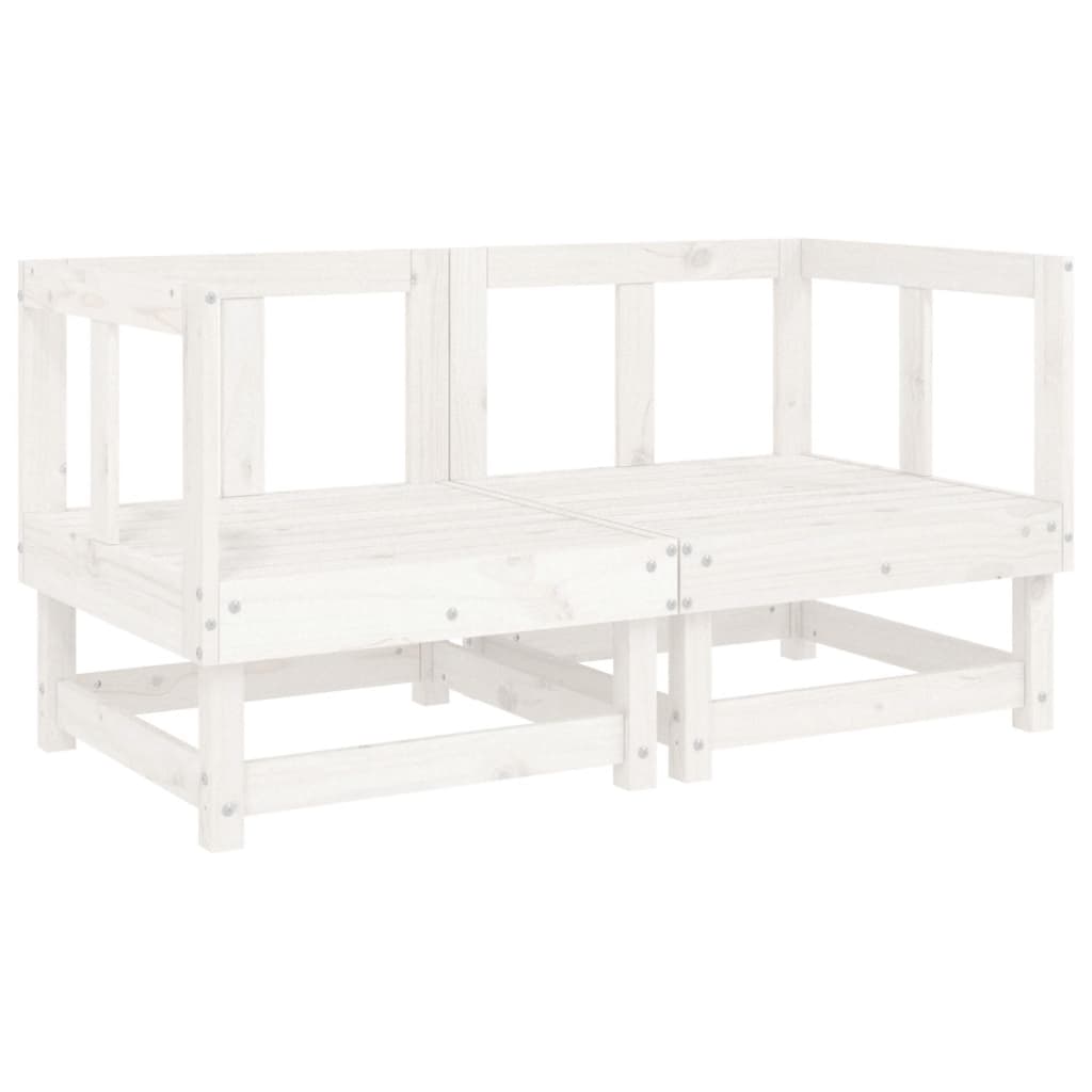 NNEVL Corner Sofas with Cushions 2 pcs White Solid Wood Pine
