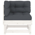 NNEVL Corner Sofas with Cushions 2 pcs White Solid Wood Pine