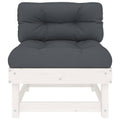 NNEVL Middle Sofas with Cushions 2 pcs White Solid Wood Pine