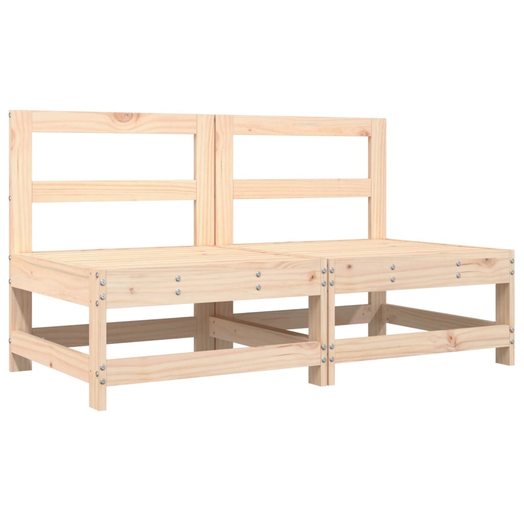 NNEVL Middle Sofas with Cushions 2 pcs Solid Wood Pine
