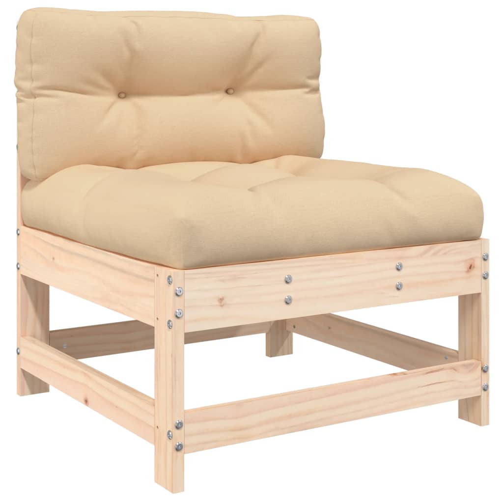 NNEVL Middle Sofas with Cushions 2 pcs Solid Wood Pine