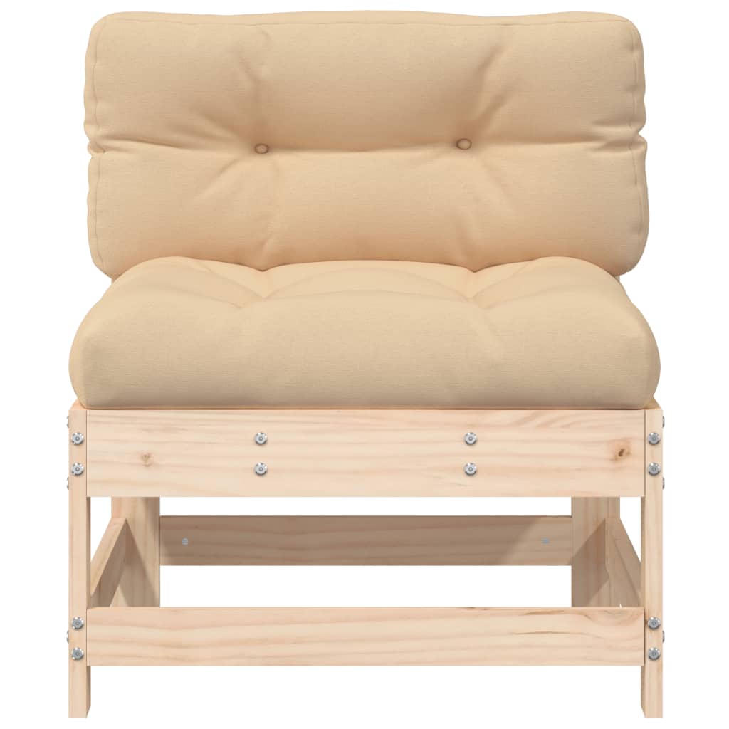 NNEVL Middle Sofas with Cushions 2 pcs Solid Wood Pine
