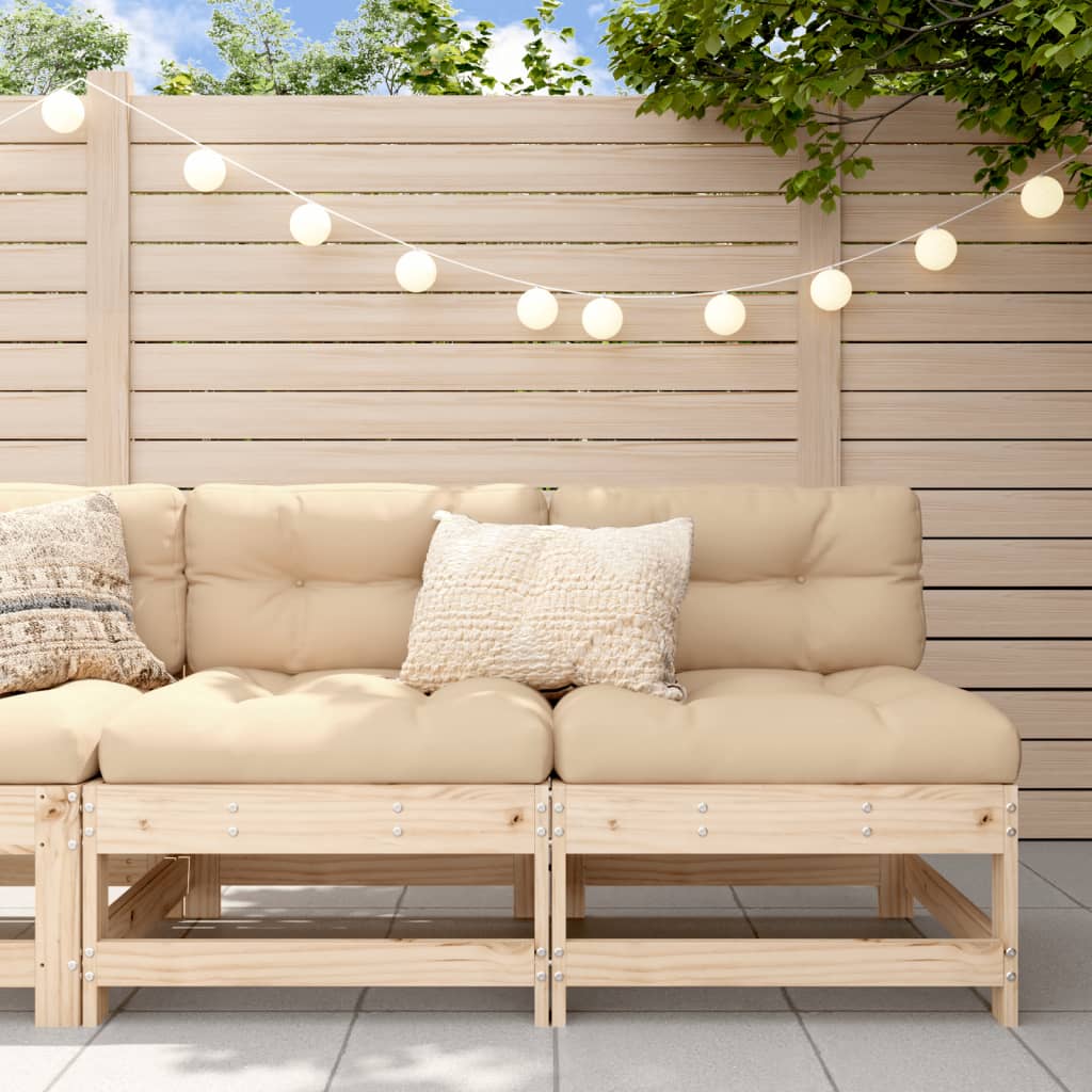 NNEVL Middle Sofas with Cushions 2 pcs Solid Wood Pine