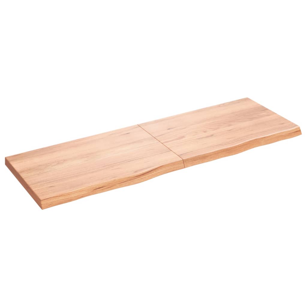 NNEVL Bathroom Countertop Light Brown 180x60x6 cm Treated Solid Wood