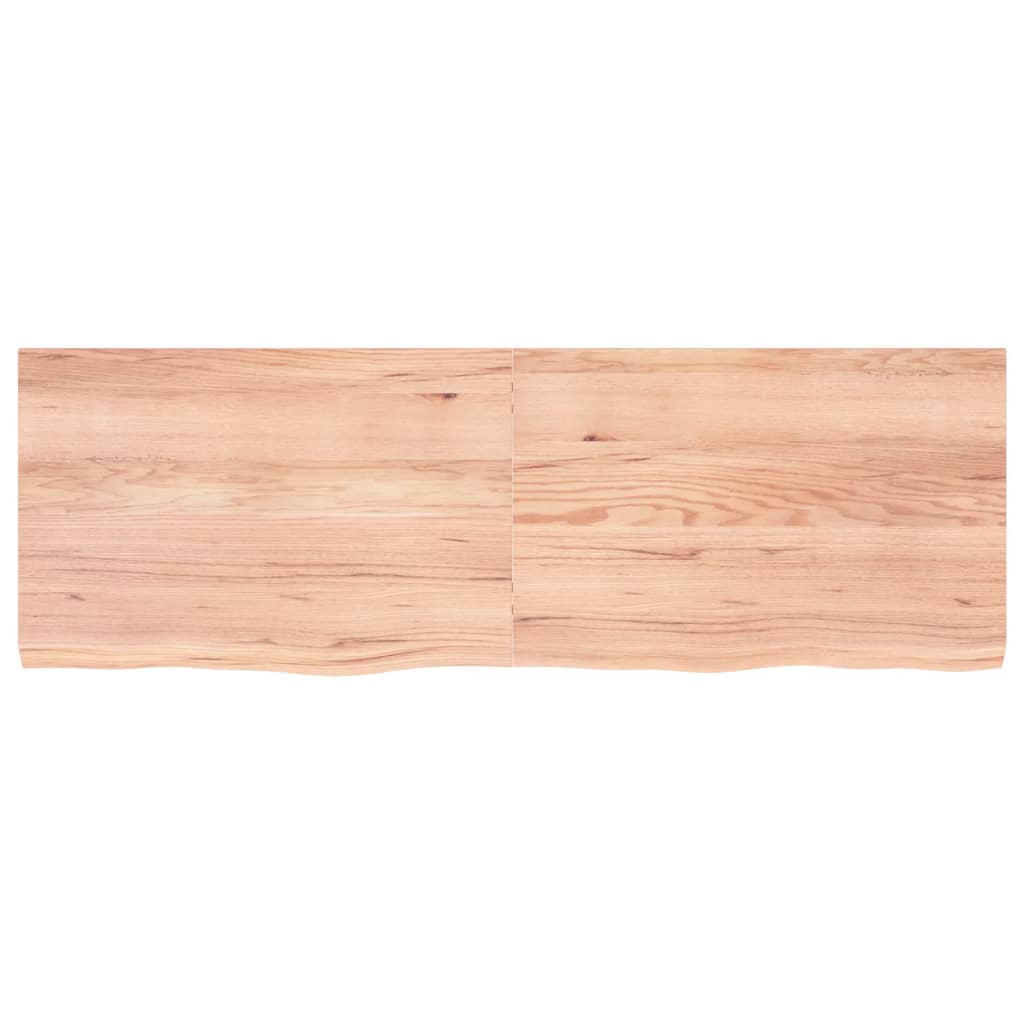 NNEVL Bathroom Countertop Light Brown 180x60x6 cm Treated Solid Wood