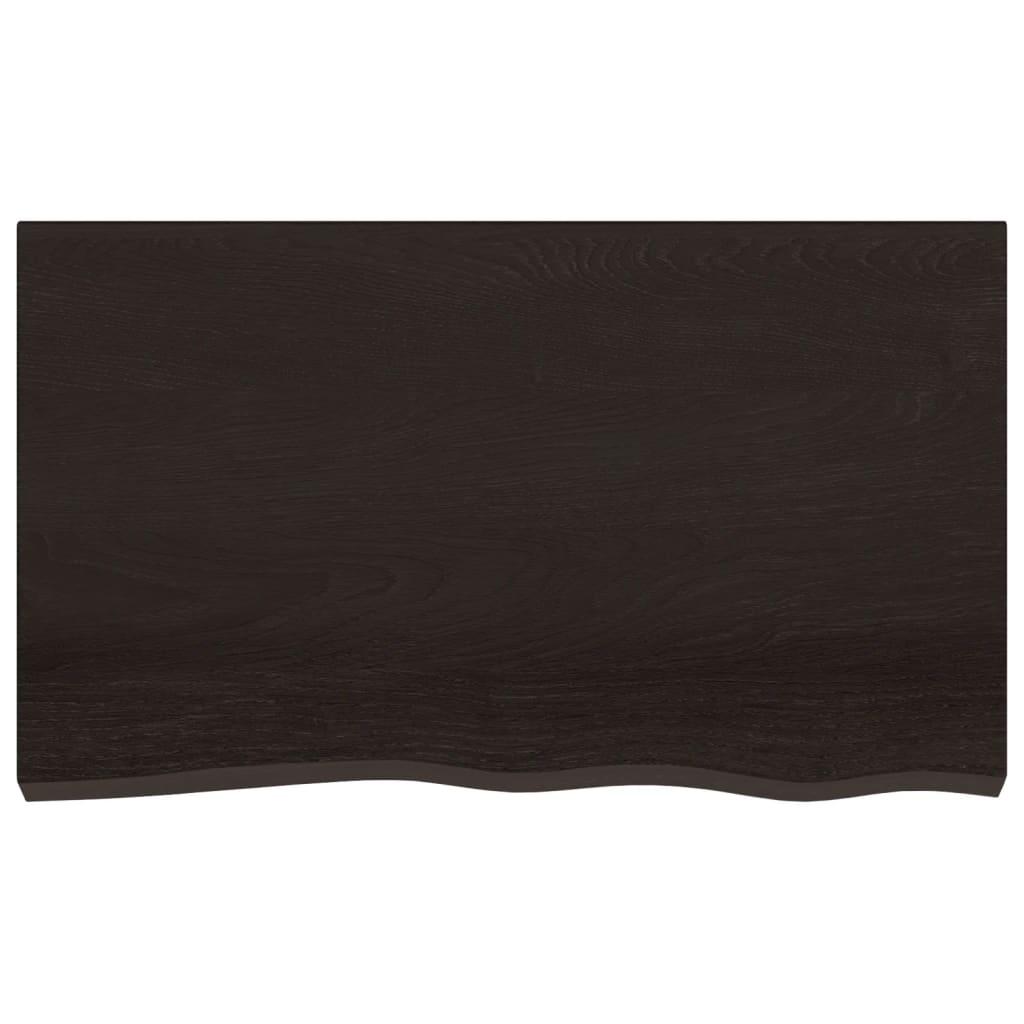 NNEVL Bathroom Countertop Dark Brown 100x60x2 cm Treated Solid Wood