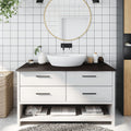 NNEVL Bathroom Countertop Dark Brown 100x60x2 cm Treated Solid Wood