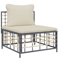 NNEVL 10 Piece Garden Lounge Set with Cushions Anthracite Poly Rattan