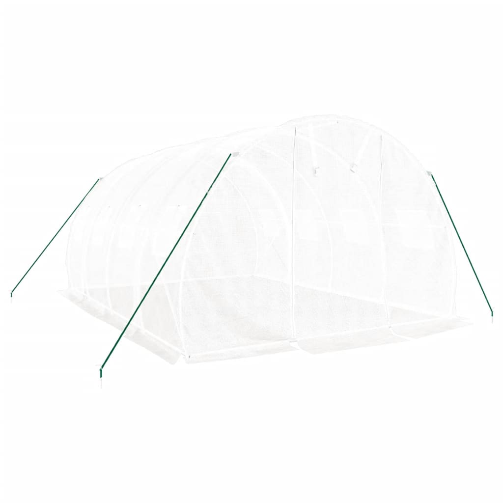 NNEVL Greenhouse with Steel Frame White 12 m² 4x3x2 m-2
