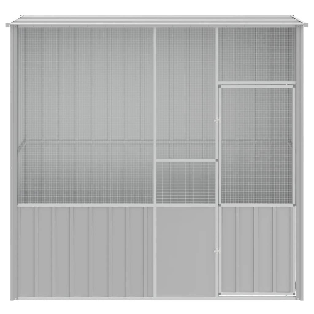 NNEVL Bird Cage Grey 215x78x200 cm Galvanised Steel-2