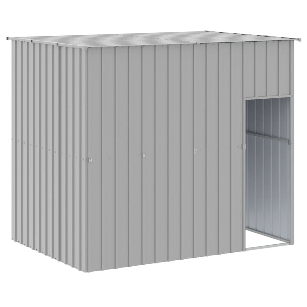 NNEVL Dog House with Roof Light Grey 214x153x181 cm Galvanised Steel-1