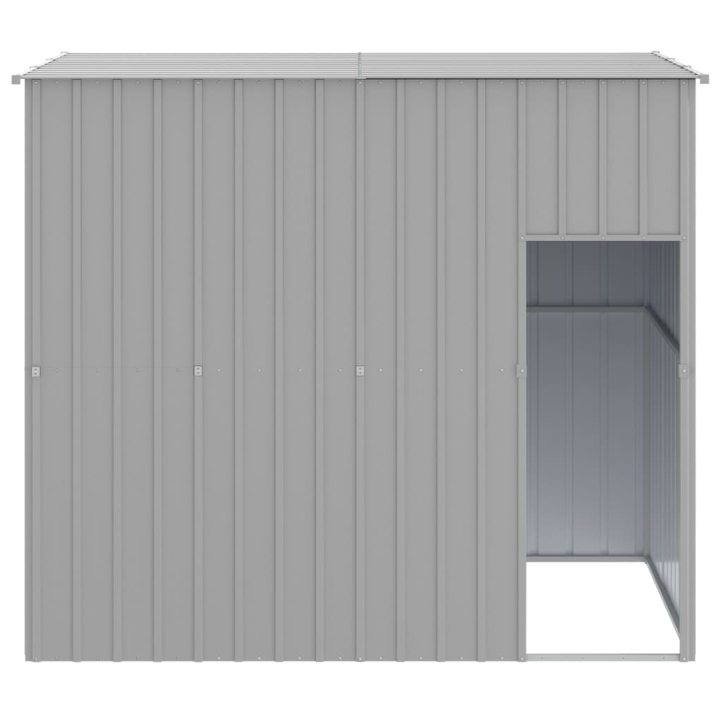 NNEVL Dog House with Roof Light Grey 214x153x181 cm Galvanised Steel-2