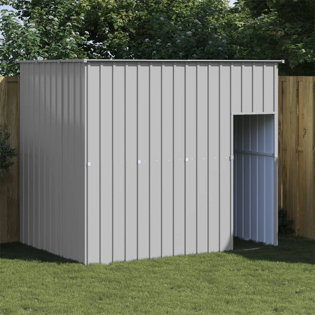 NNEVL Dog House with Roof Light Grey 214x153x181 cm Galvanised Steel-0
