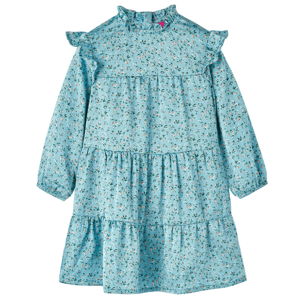 Vidaxl Long-Sleeved Girls' Dress 116 Blue