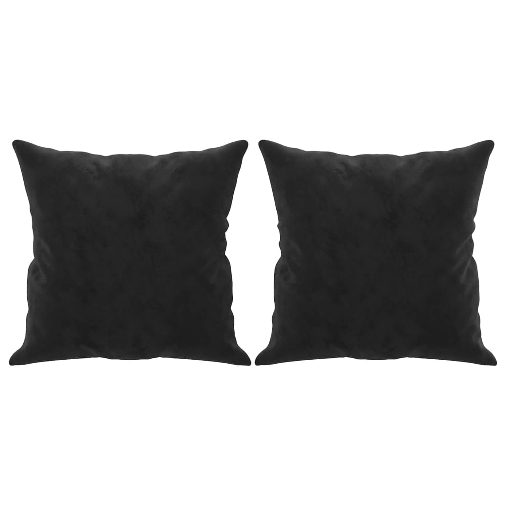 NNEVL 3-Seater Sofa with Throw Pillows Black 180 cm Velvet