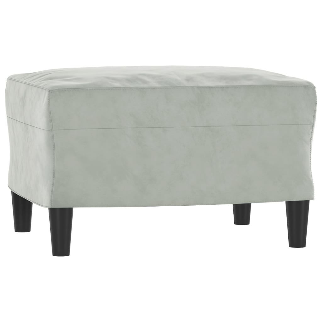 NNEVL 3-Seater Sofa with Footstool Light Grey 180 cm Velvet