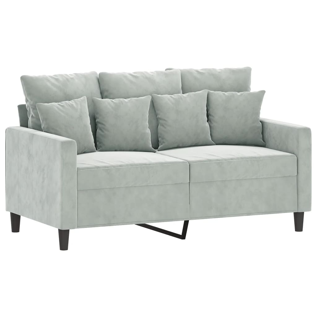 NNEVL 3 Piece Sofa Set with Cushions Light Grey Velvet