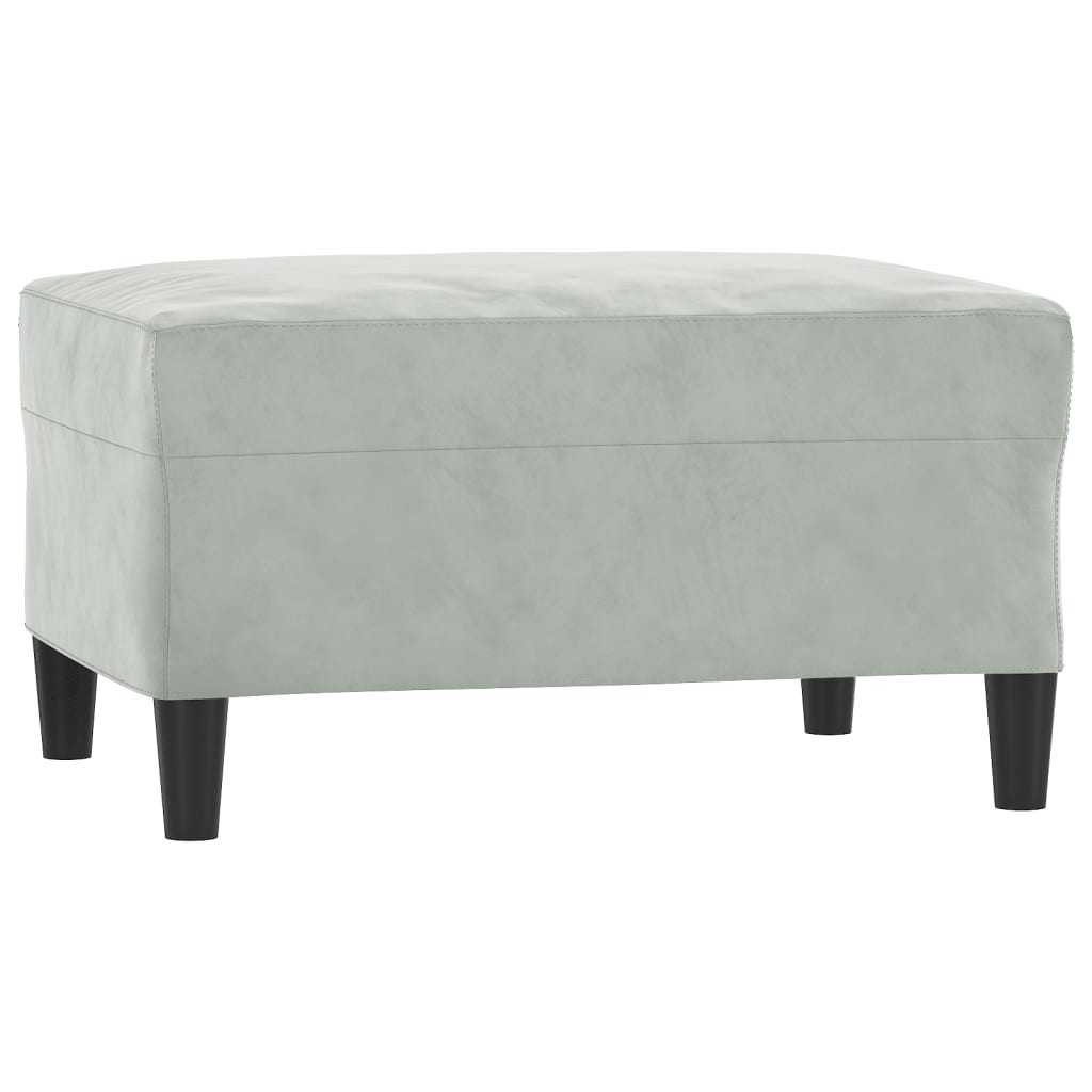 NNEVL 3 Piece Sofa Set with Cushions Light Grey Velvet