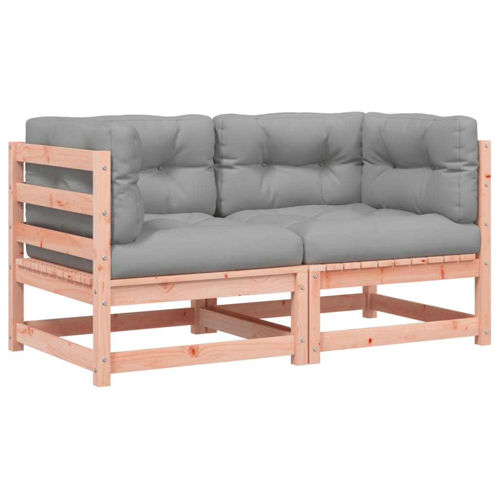 NNEVL Garden Sofas Corner with Cushions 2 pcs Solid Wood Douglas