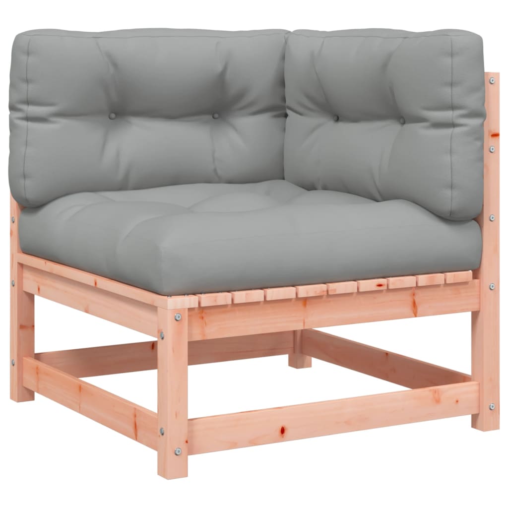 NNEVL Garden Sofas Corner with Cushions 2 pcs Solid Wood Douglas