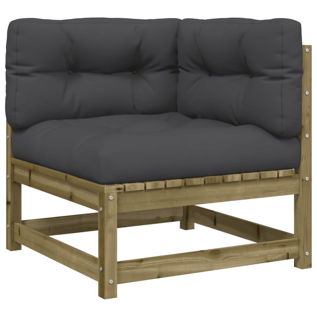 NNEVL Garden Sofas Corner with Cushions 2 pcs Impregnated Wood Pine