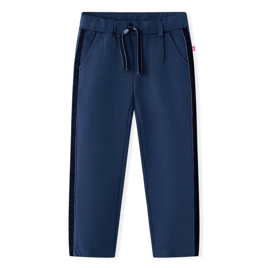 vidaXL Kinderhose mit schwarzer Borte 128 Marineblau