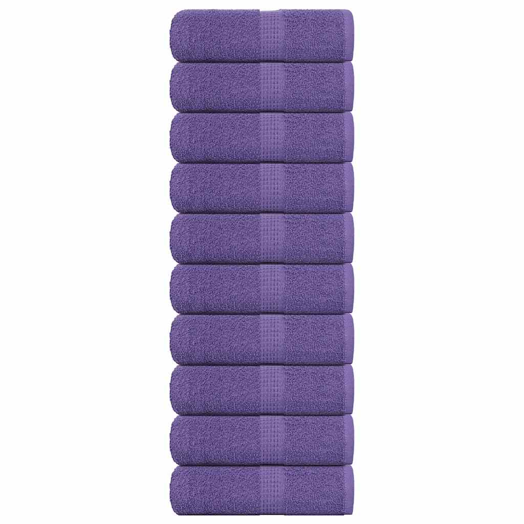 VidaXL guest towels 10 pcs 30x50 cm 360 g m² 100% cotton purple-0