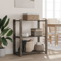 Vidaxx storage rack 3-layer 80x38x90 cm solid pine wood gray-0