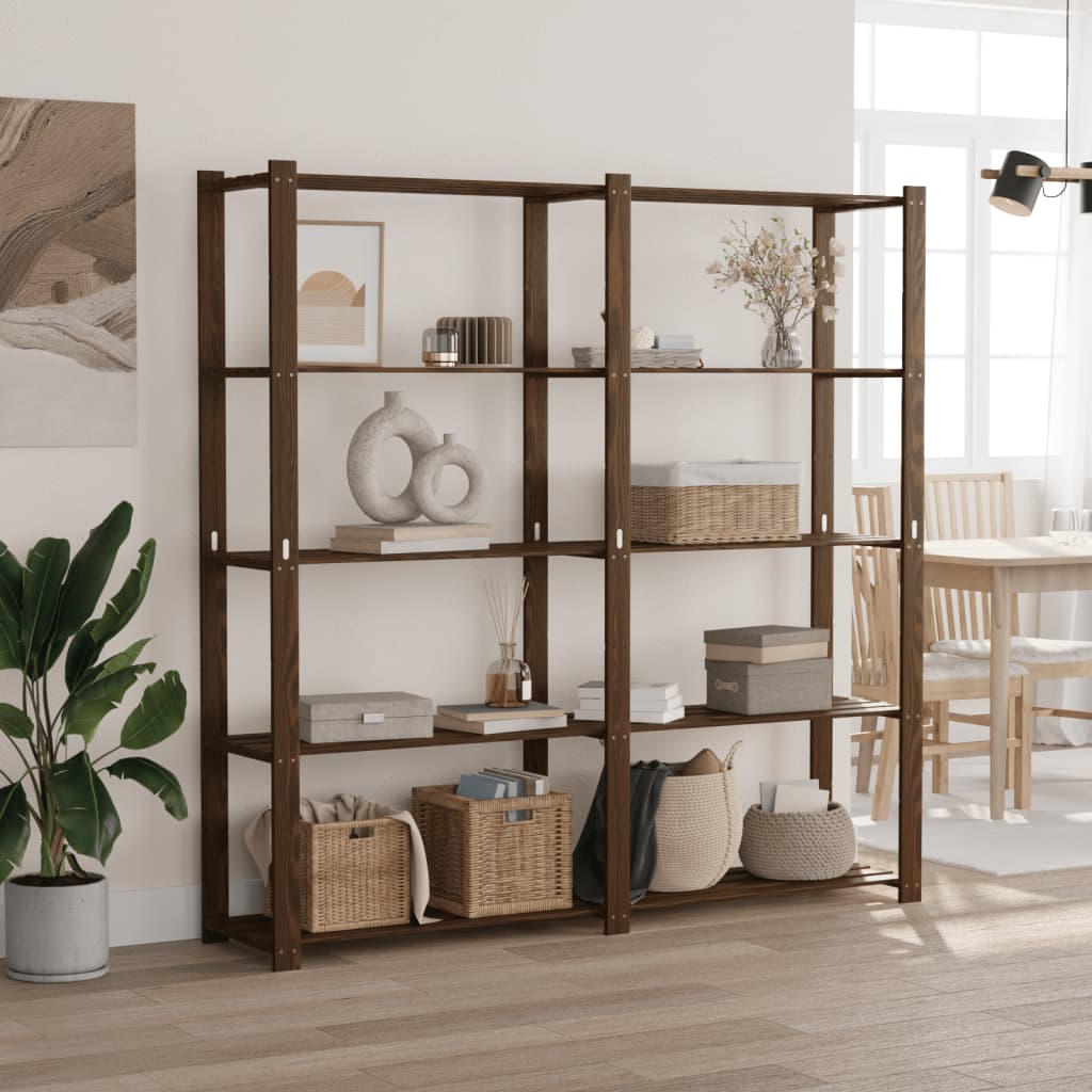 Vidaxx storage rack 5-layer 170x38x170 cm solid pine wood brown-0