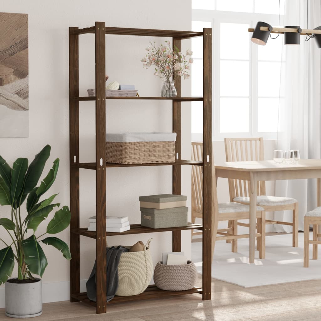 Vidaxx storage rack 5-layers 80x38x170 cm solid pine wood brown-0