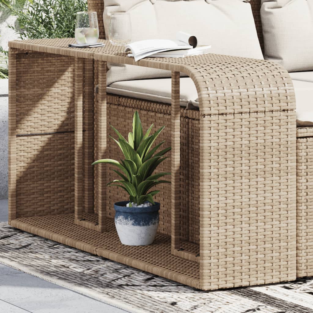 VidaXL storage shelves 2 pcs poly rattan beige-0