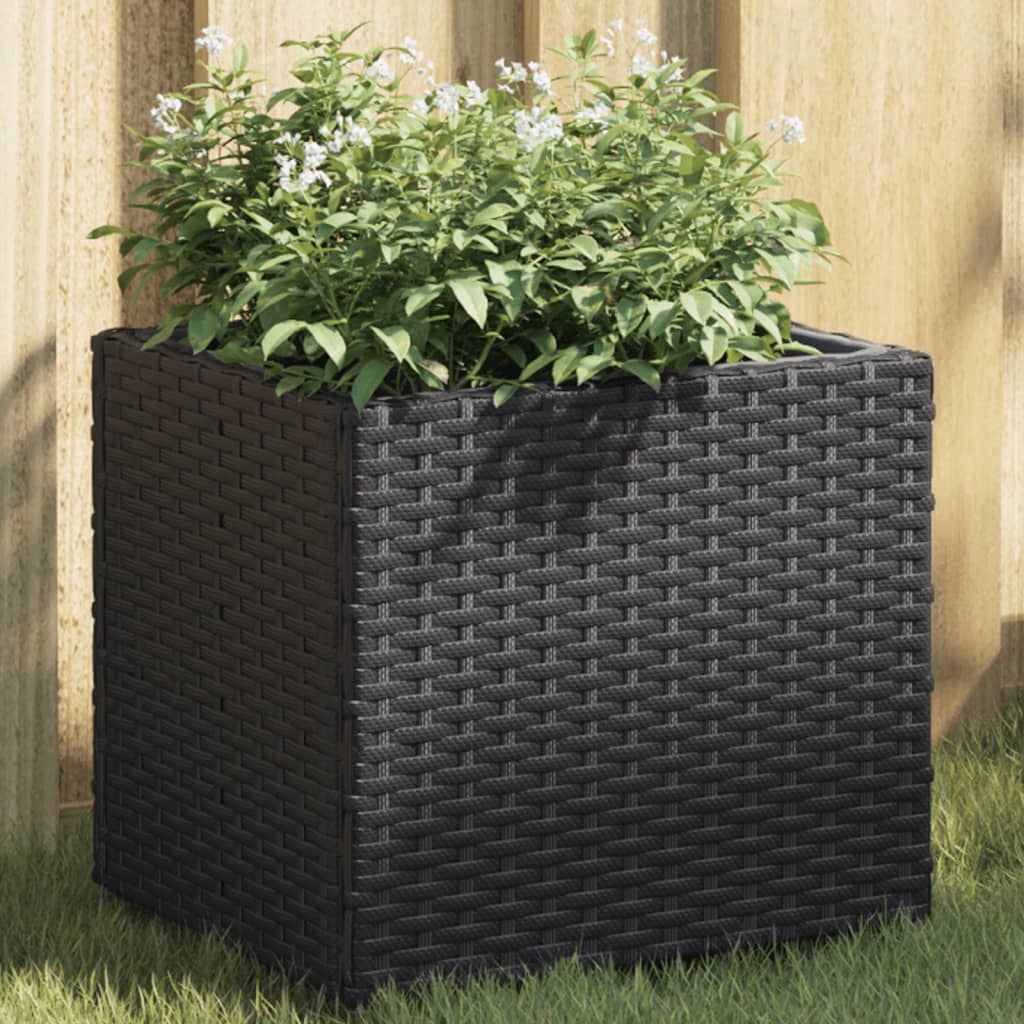 Vidaxx planter 36x30x32 cm poly rattan black-0