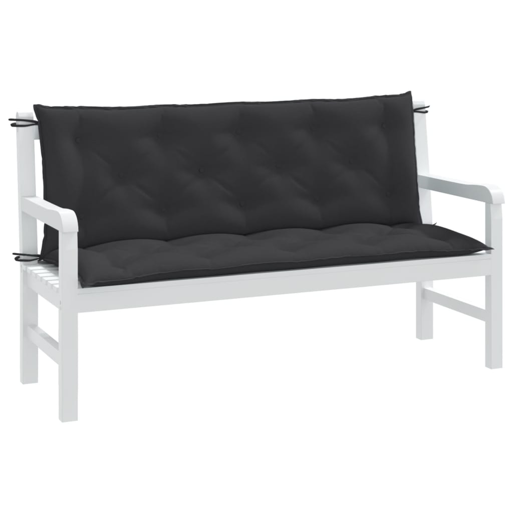 Vidaxx garden bench cushions 2 pcs 150x50x7 cm fabric mixed anthracite-0