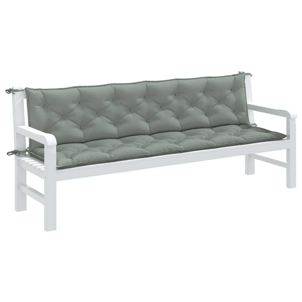 Vidaxx garden bench cushions 2 pcs 200x50x7 cm fabric mixed light gray-0