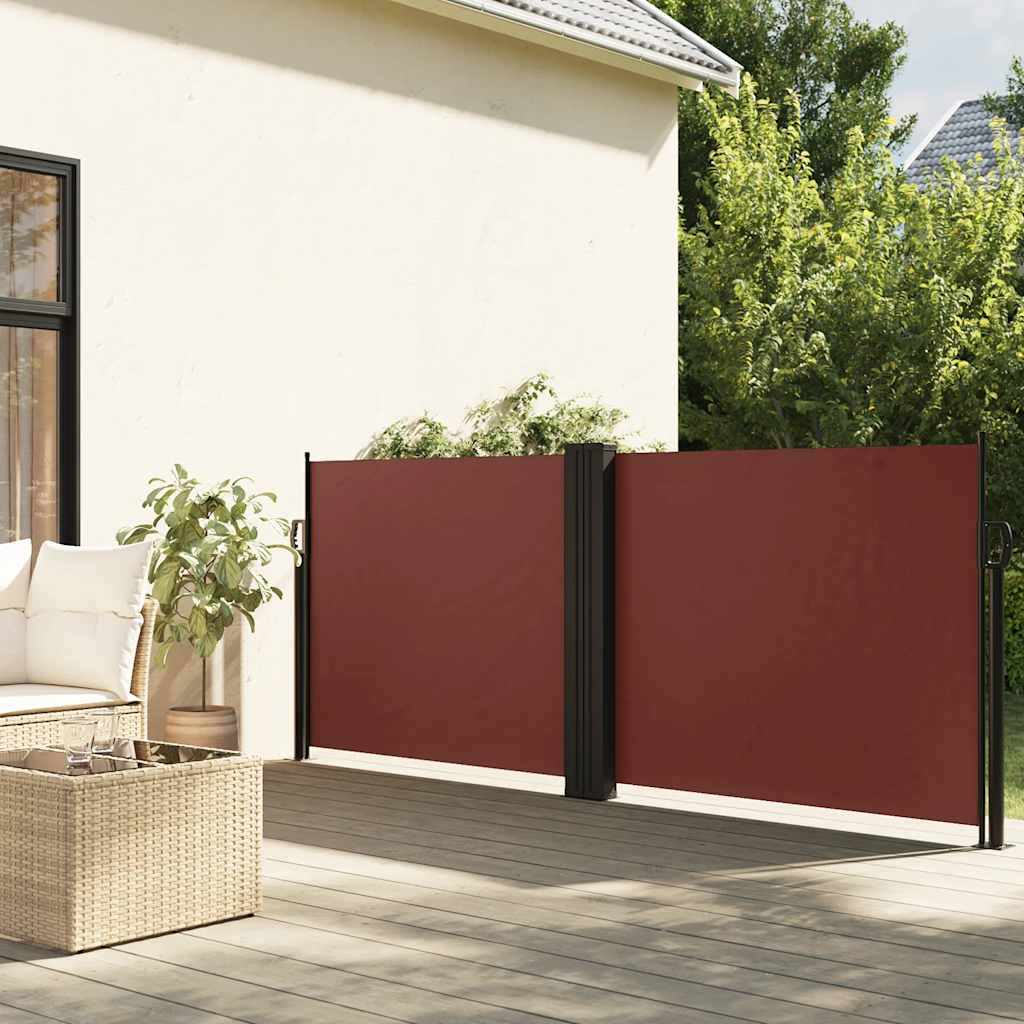 Vidaxx extendable wind screen 100x1000 cm brown-0