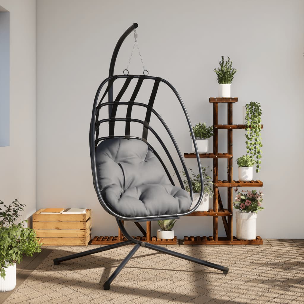Vidaxl hanging chair with standard steel, anthracite-0
