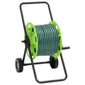 VidaXL Hose reel cart and hose coupling set 0.75 standing 30 m PVC green-0