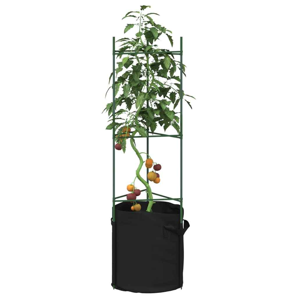 VidaXL Tomato cages with plant bag 6 pcs 116 cm steel and polypropylene-0