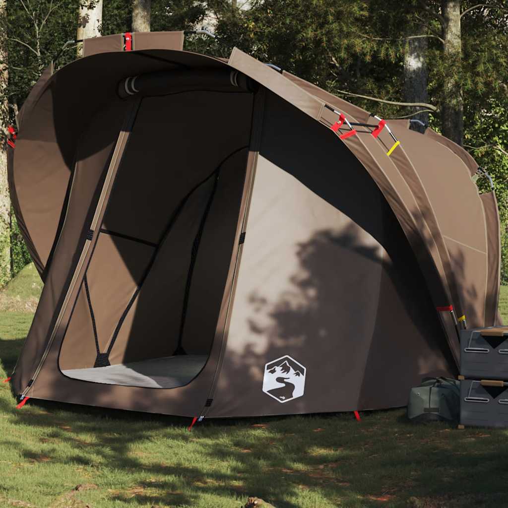 VidaXL fishing tent 4-person waterproof brown-0