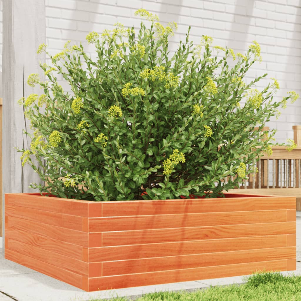 Vidaxx planter 70x70x23 cm solid pine wood, wash brown-0