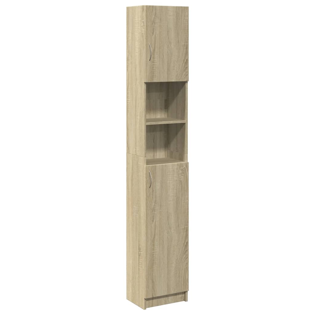 NNEVL Bathroom Cabinet Sonoma Oak 32x25.5x190 cm Engineered Wood