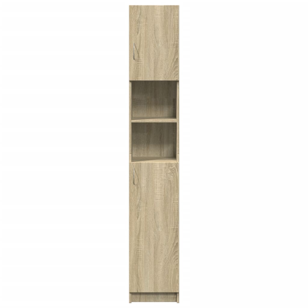 NNEVL Bathroom Cabinet Sonoma Oak 32x25.5x190 cm Engineered Wood