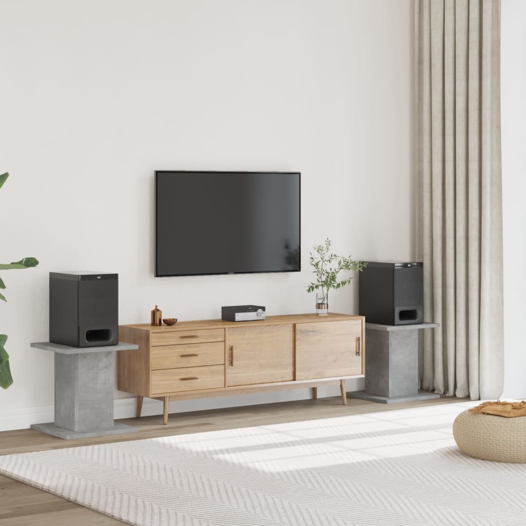 VidaXL speaker stands 2 pcs 30x30x40 cm engineered wood concrete gray-0