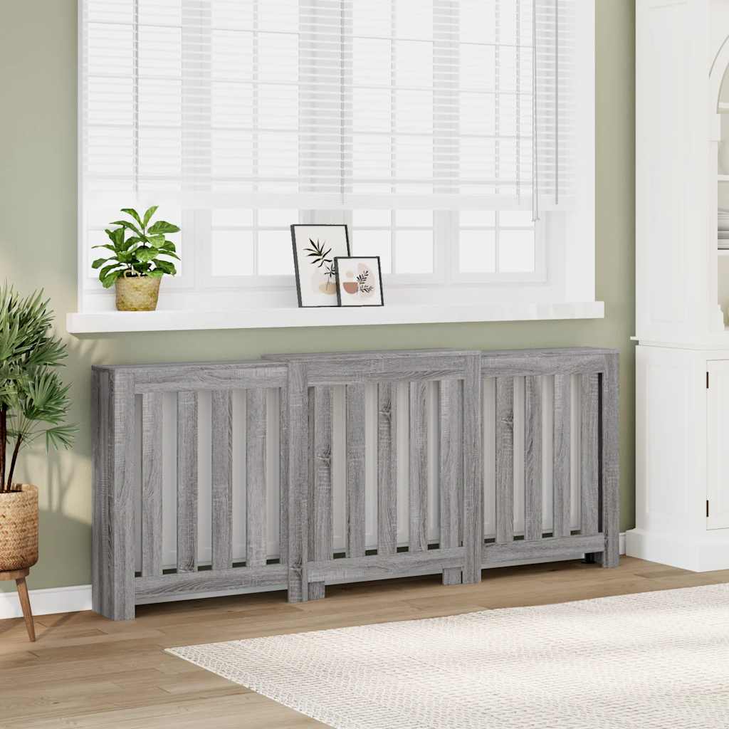 Vidaxx radiator surround 205x21.5x83.5 cm engineered wood gray sonoma oak-0