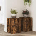 Vidaxx Pflanzenständer 2er-Set 25x25x35 cm, verarbeitetes Holz, Räuchereiche