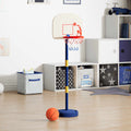 Vidaxl basketball stand with ball and pump, height adjustable 90-121 cm-0