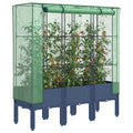 Vidaxx Pflanzgefäß hochgezogen mit Gewächshausabdeckung 120x40x140 cm Rattan-Optik